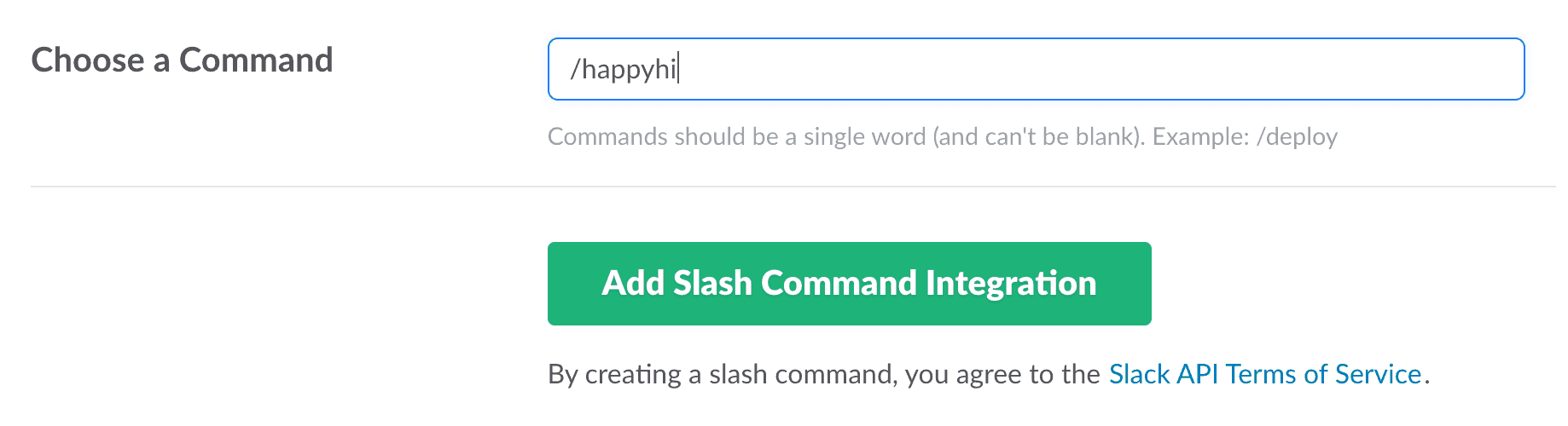 Slack command name